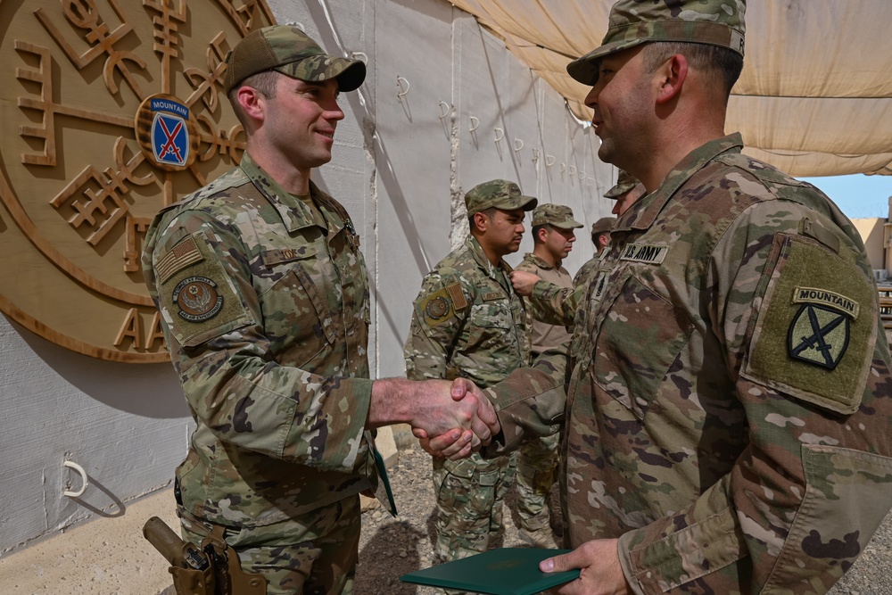 U.S. Airmen Receive Army Achievement Medal