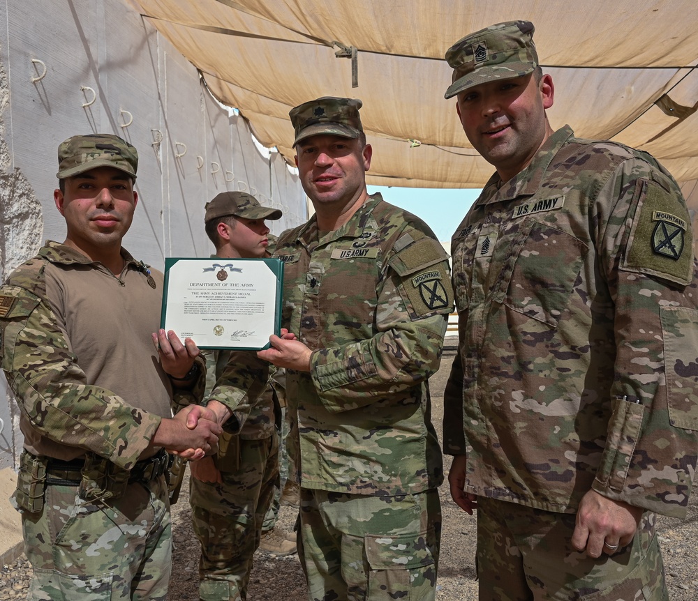 U.S. Airmen Receive Army Achievement Medal