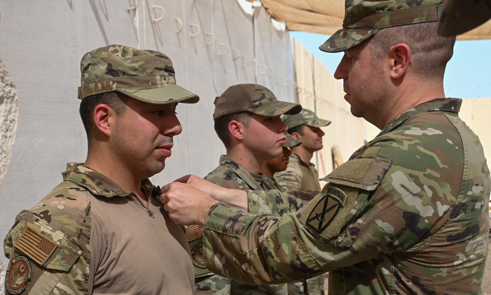 U.S. Airmen Receive Army Achievement Medal