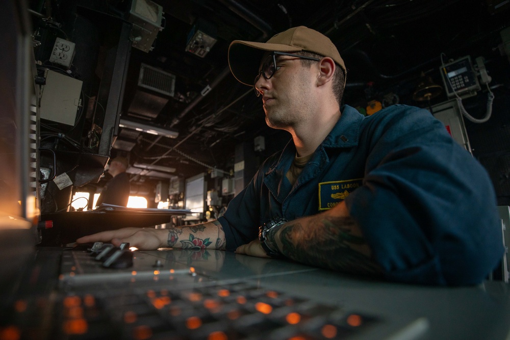 USS Laboon (DDG 58) Travels Through the Bab Al-Mandeb Strait