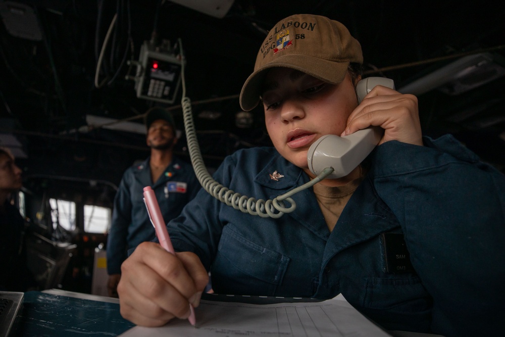 USS Laboon (DDG 58) Travels Through the Bab Al-Mandeb Strait