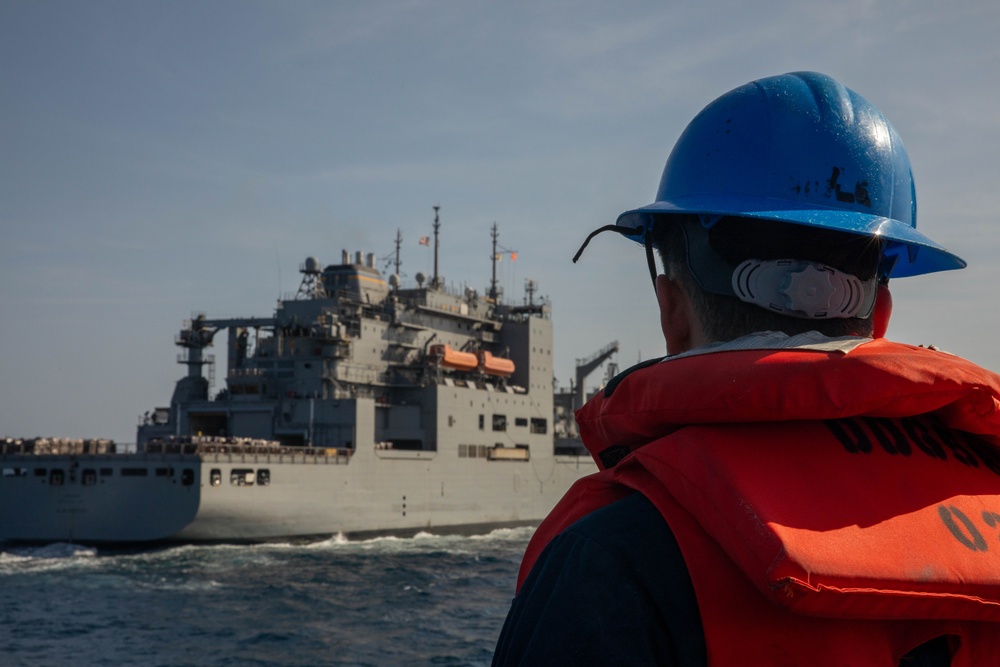 USS Laboon Conducts a Replenishment-at-Sea with USNS Alan Shepard in the Gulf of Aden