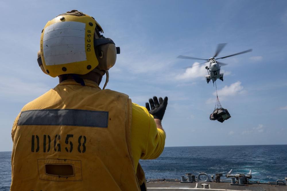 USS Laboon Conducts a Replenishment-at-Sea with USNS Alan Shepard in the Gulf of Aden