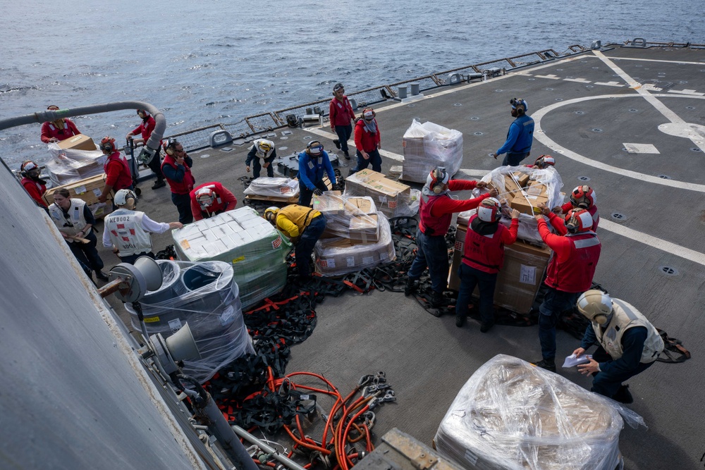 USS Laboon Conducts a Replenishment-at-Sea with USNS Alan Shepard in the Gulf of Aden