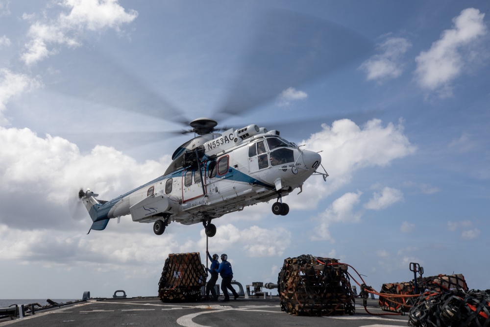 USS Laboon Conducts a Replenishment-at-Sea with USNS Alan Shepard in the Gulf of Aden