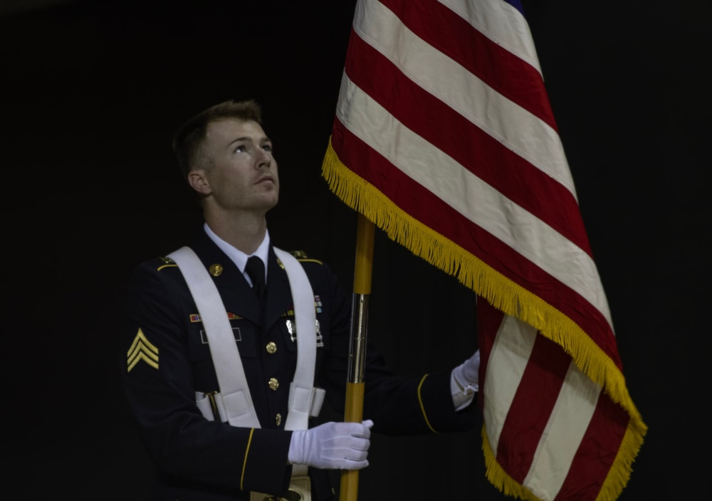 720th Color Guard Visit Baylor Volleyball Game