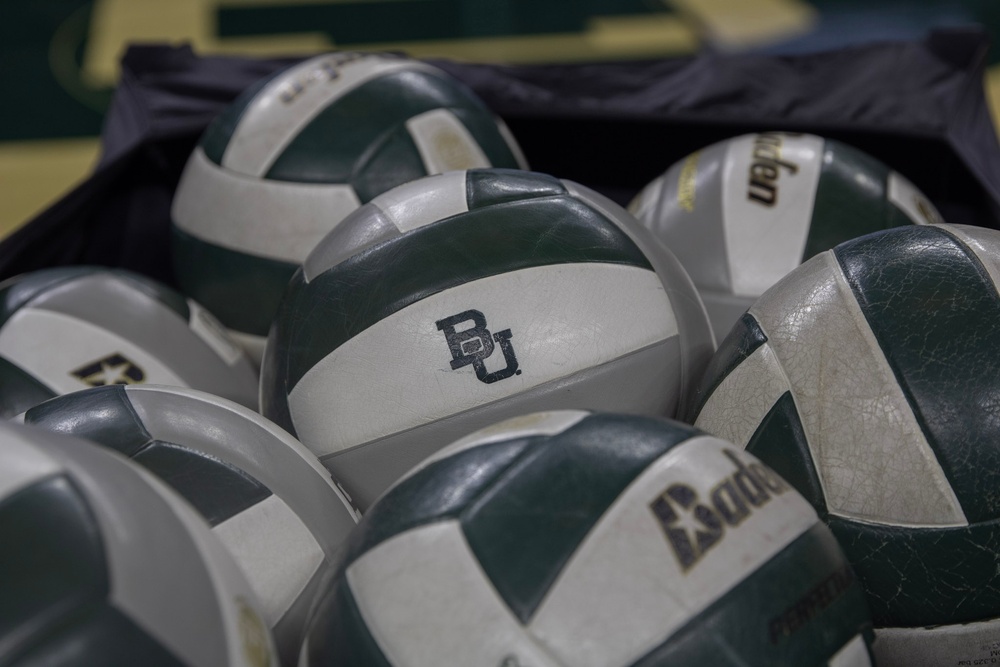 720th Color Guard Visit Baylor Volleyball Game