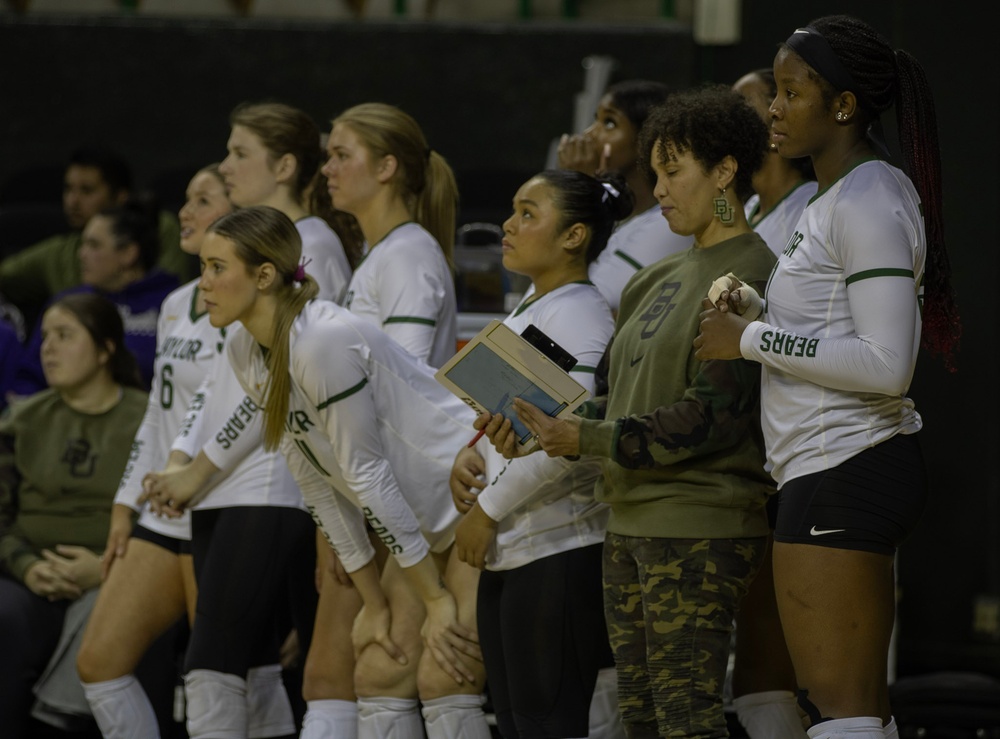 720th Color Guard Visit Baylor Volleyball Game