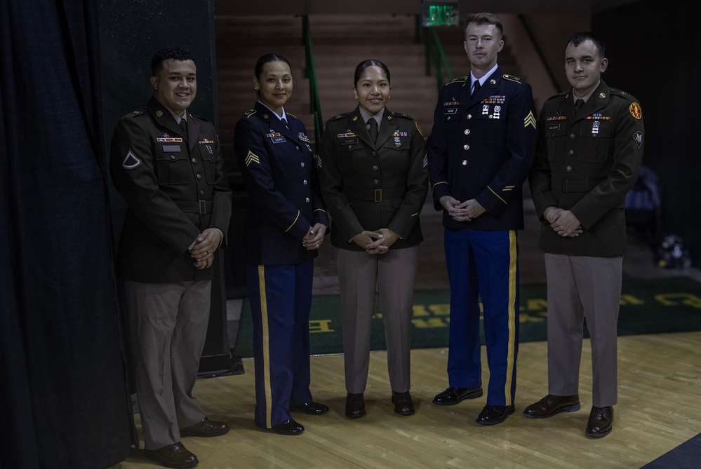 720th Color Guard Visit Baylor Volleyball Game