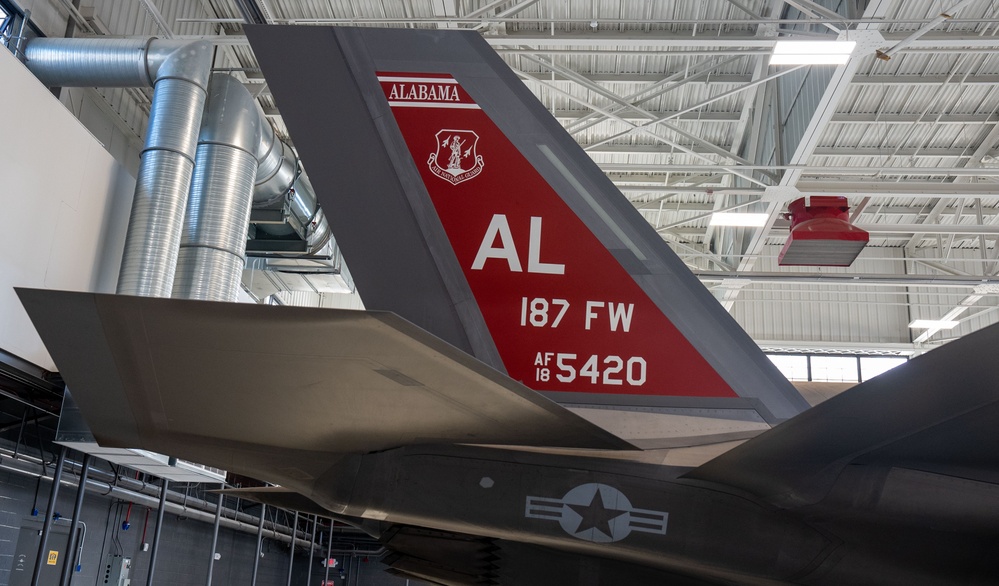 The 187th Fighter Wing showcases F-35A Lightning II heritage tail flash