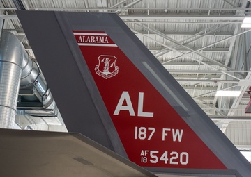 The 187th Fighter Wing showcases F-35A Lightning II heritage tail flash