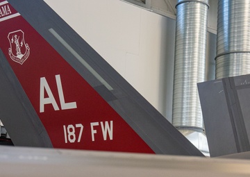 The 187th Fighter Wing showcases F-35A Lightning II heritage tail flash