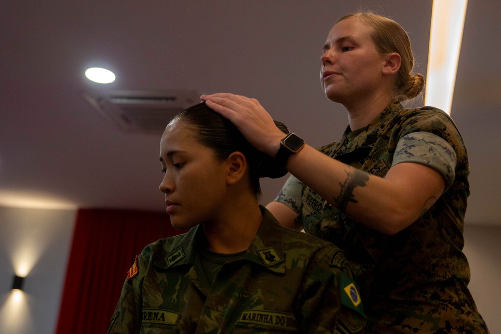 U.S. Marines inspect Brazilian Marine Corps recruit facilities during U.S. Marine Corps Forces, South’s Brazilian Recruit Assessment