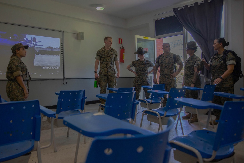 U.S. Marines inspect Brazilian Marine Corps recruit facilities during U.S. Marine Corps Forces, South’s Brazilian Recruit Assessment