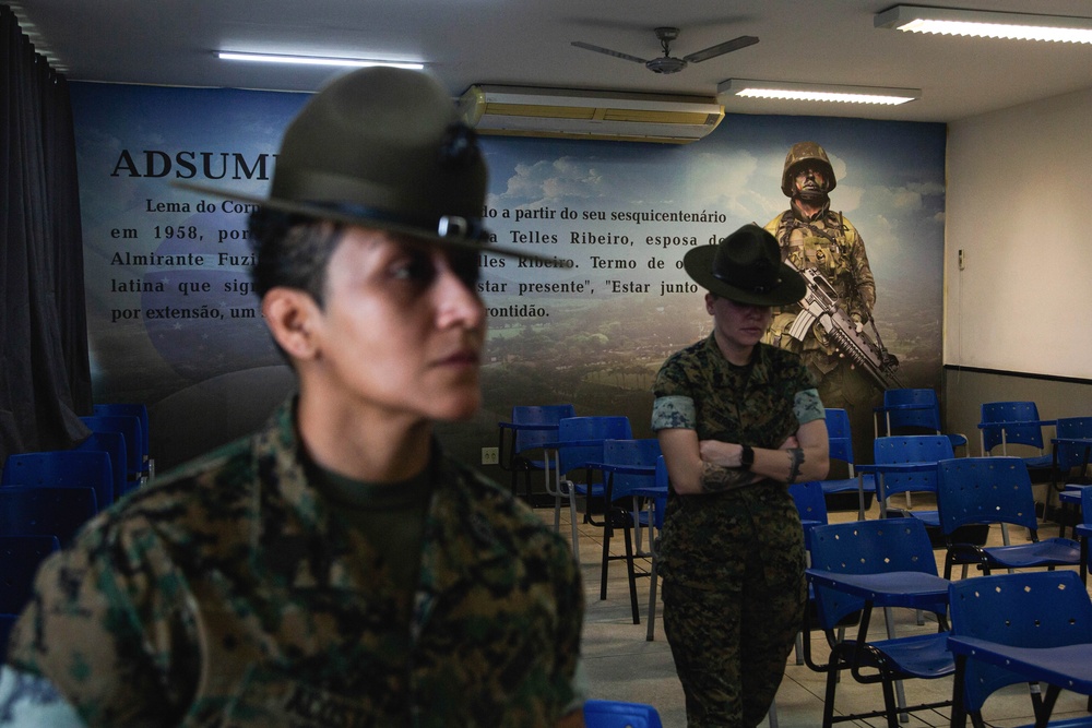 U.S. Marines inspect Brazilian Marine Corps recruit facilities during U.S. Marine Corps Forces, South’s Brazilian Recruit Assessment