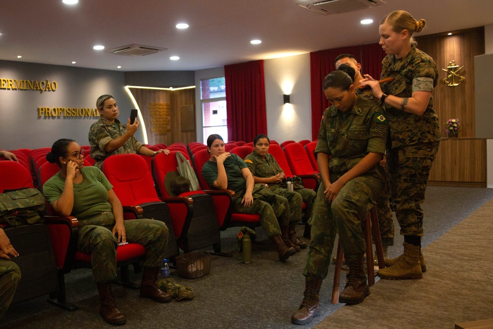 U.S. Marines inspect Brazilian Marine Corps recruit facilities during U.S. Marine Corps Forces, South’s Brazilian Recruit Assessment