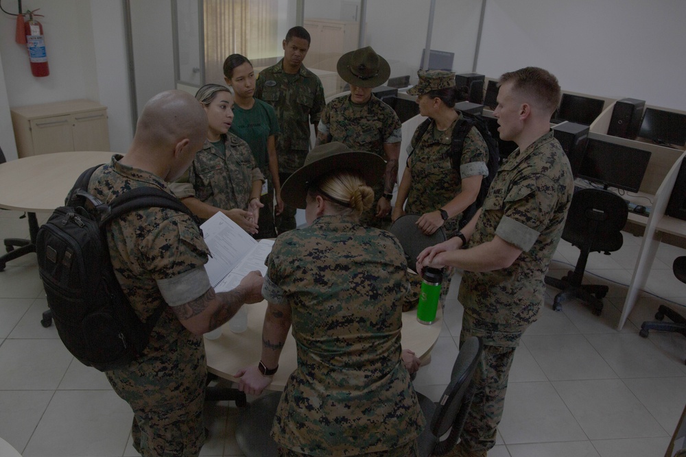 U.S. Marines inspect Brazilian Marine Corps recruit facilities during U.S. Marine Corps Forces, South’s Brazilian Recruit Assessment