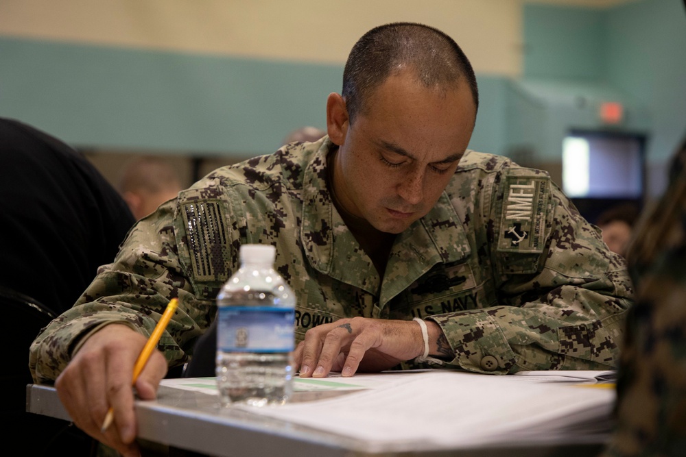 Hampton Roads Sailors take E-7 Navy-Wide Advancement Exam