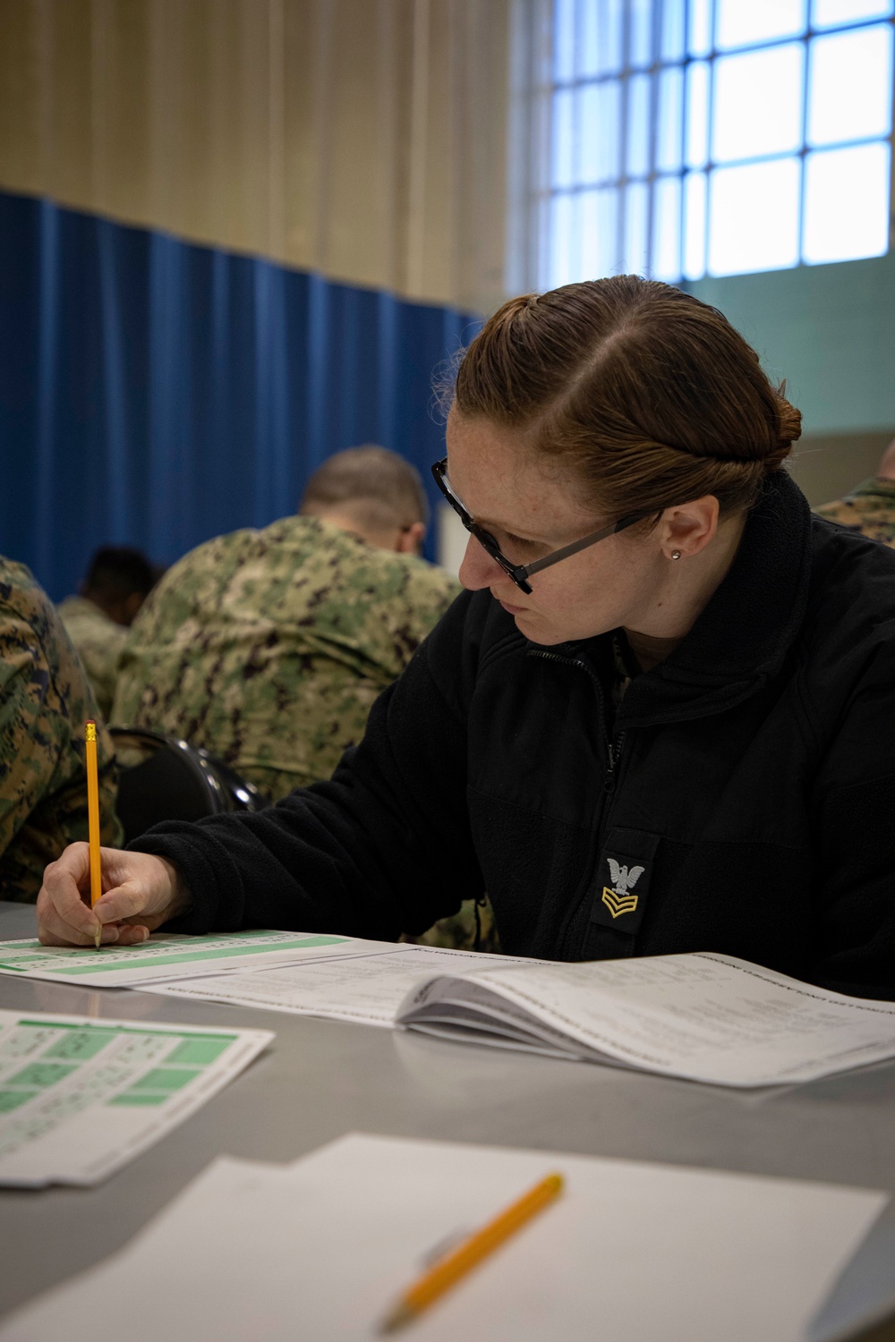 Hampton Roads Sailors take E-7 Navy-Wide Advancement Exam