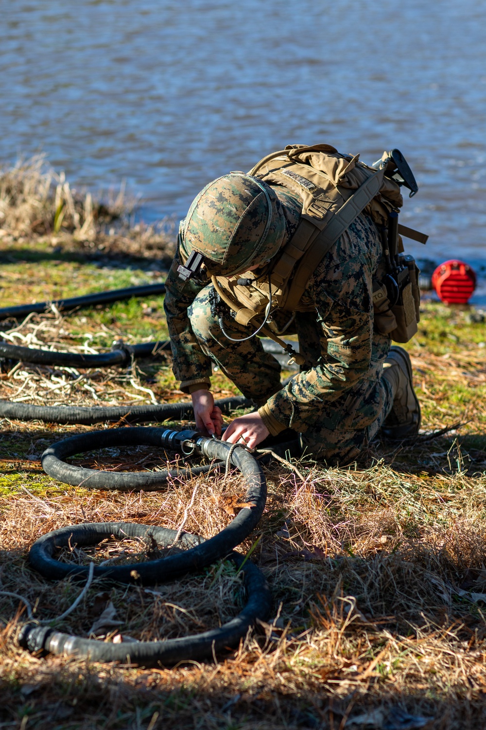 CLB 24 Marines Conduct Water Purification in a JLTV