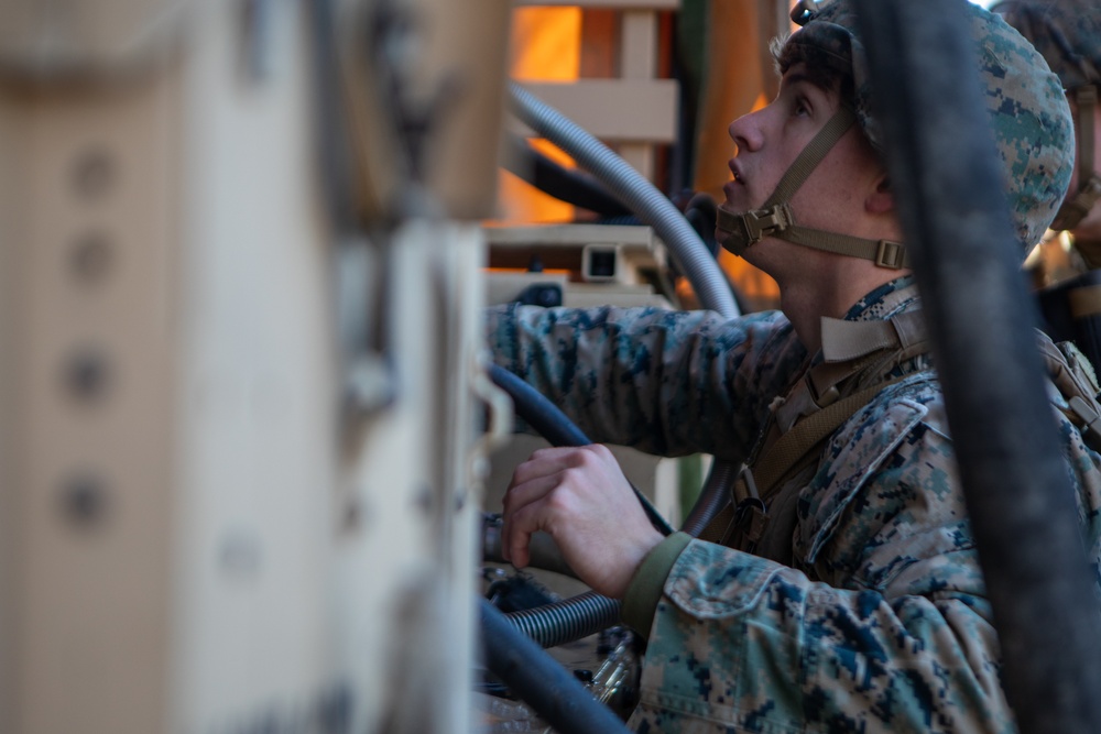 CLB 24 Marines Conduct Water Purification in a JLTV