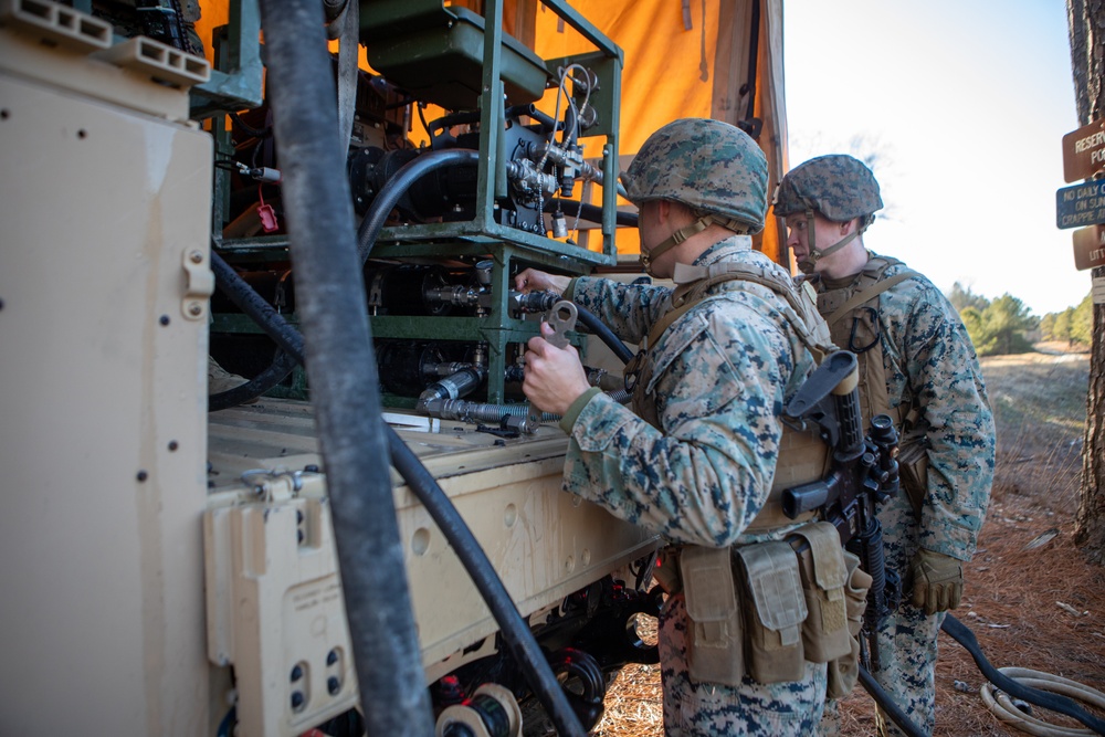 CLB 24 Marines Conduct Water Purification in a JLTV