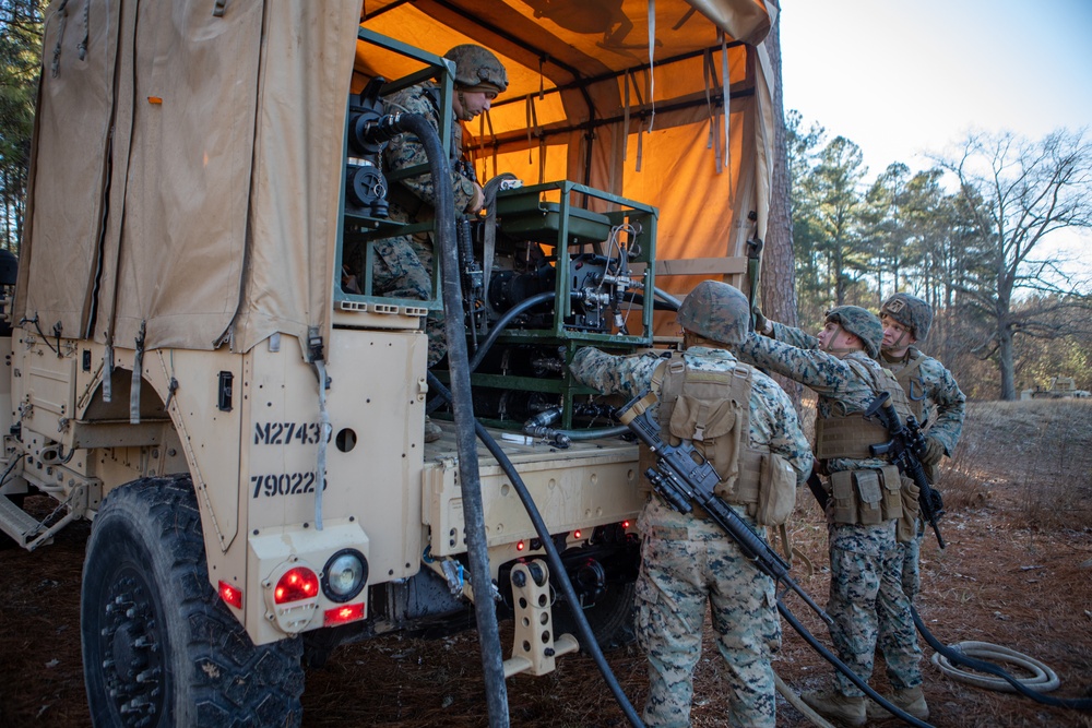 CLB 24 Marines Conduct Water Purification in a JLTV