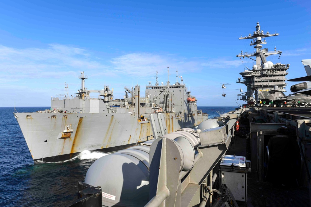 USS Carl Vinson (CVN 70) Conducts Replenishment-at-Sea in South China Sea