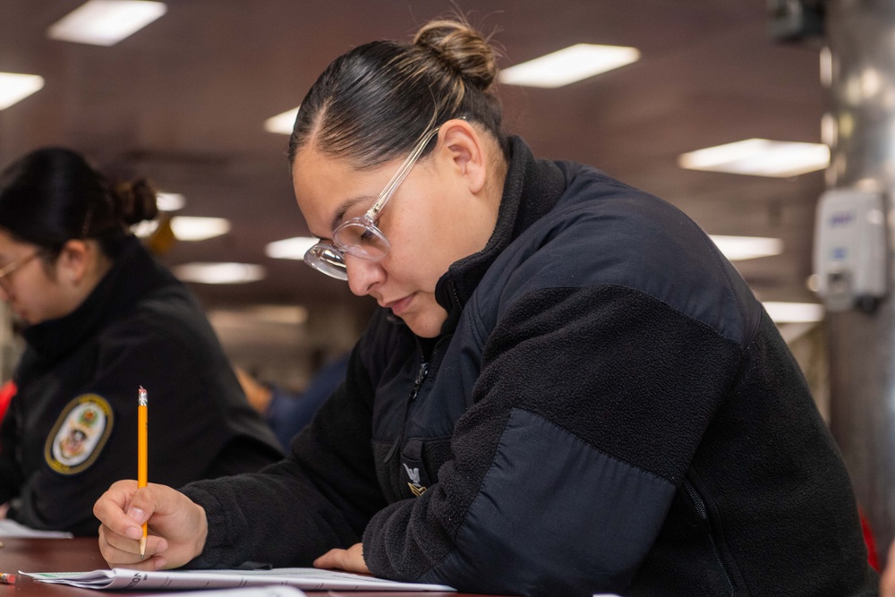 Boxer Sailors Take Chief Advancement Exam