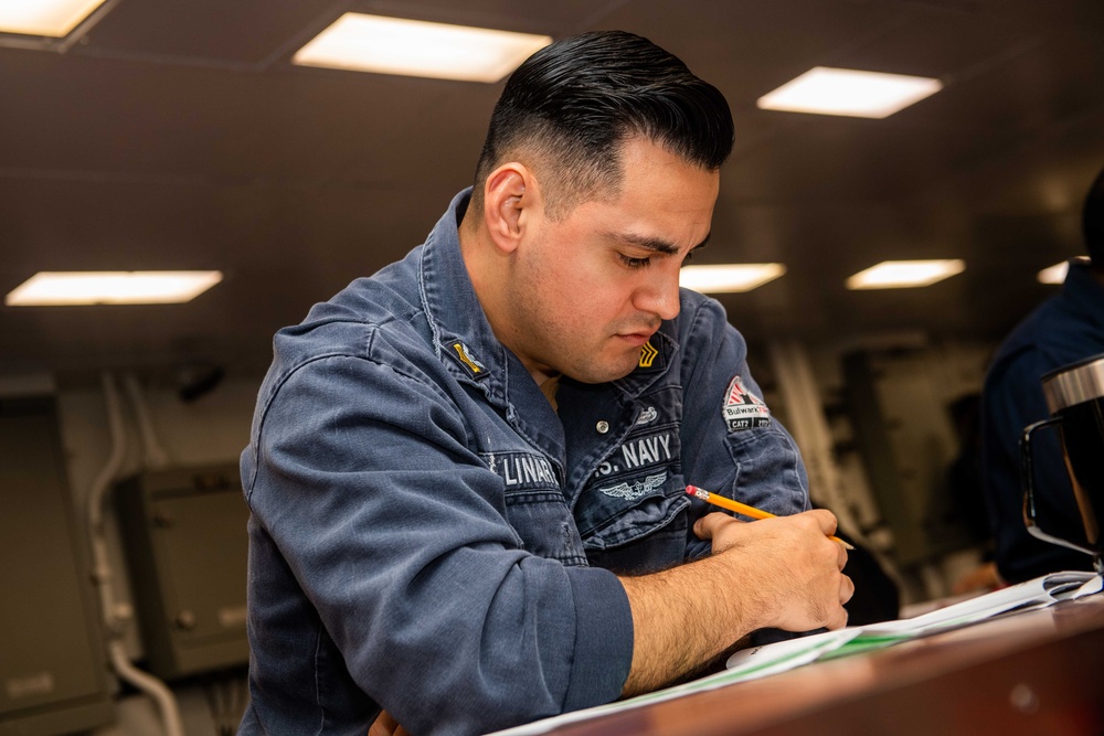 Boxer Sailors Take Chief Advancement Exam
