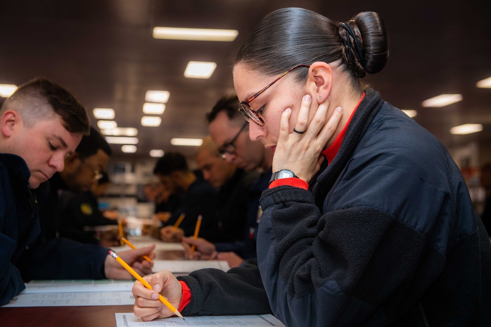 Boxer Sailors Take Chief Advancement Exam