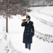 U.S. Army Band Bugler in Snowstorm