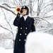 U.S. Army Band Bugler in Snowstorm