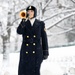 U.S. Army Band Bugler in Snowstorm