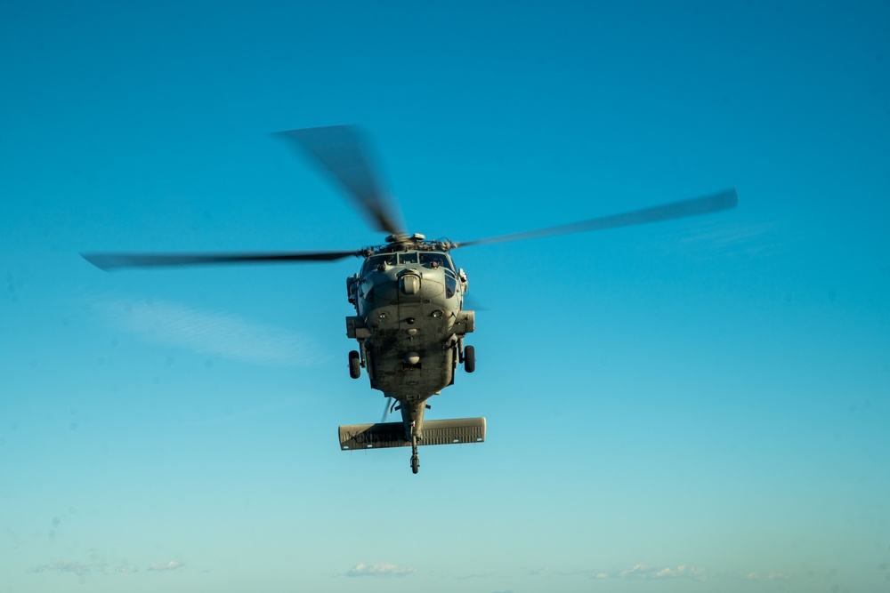 Sailors Conduct Flight Operations Aboard USS Harpers Ferry