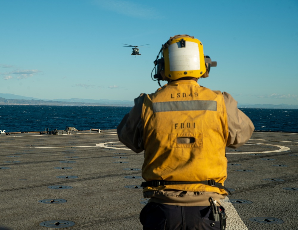 Sailors Conduct Flight Operations Aboard USS Harpers Ferry