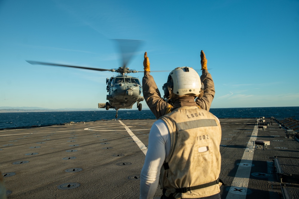 Sailors Conduct Flight Operations Aboard USS Harpers Ferry