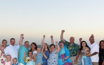 The Martin family celebrate wedding renewal vows.