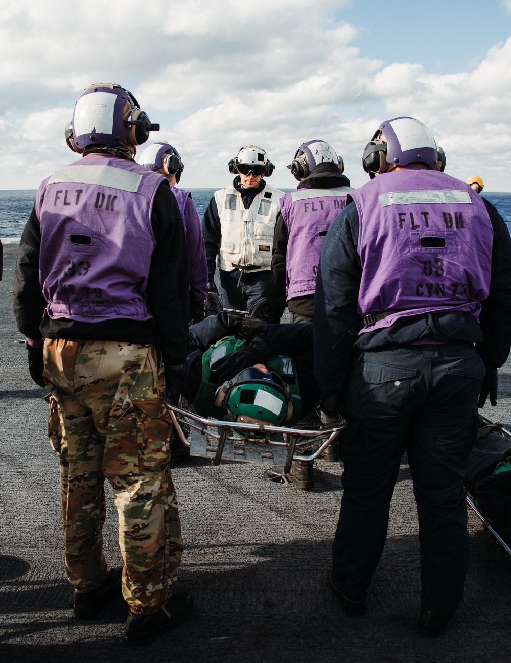 Sailors Participate in a Mass Casualty Drill