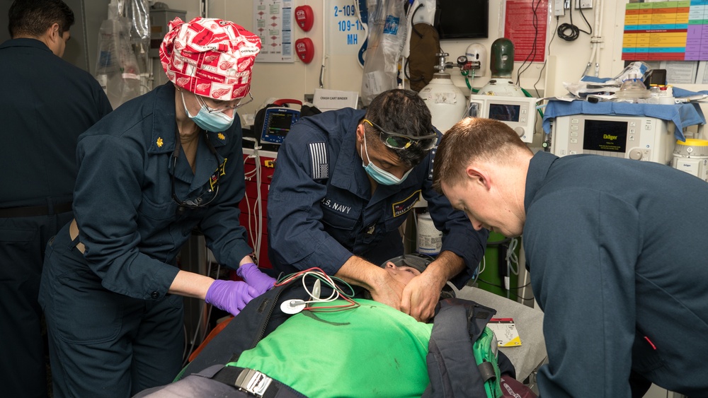 Sailors Participate in a Mass Casualty Drill