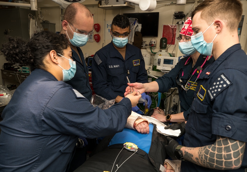 Sailors Participate in a Mass Casualty Drill