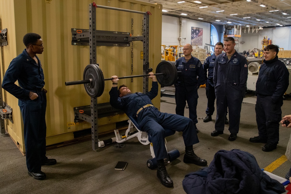 George Washington Sailors Compete in Incline Bench Press Competition