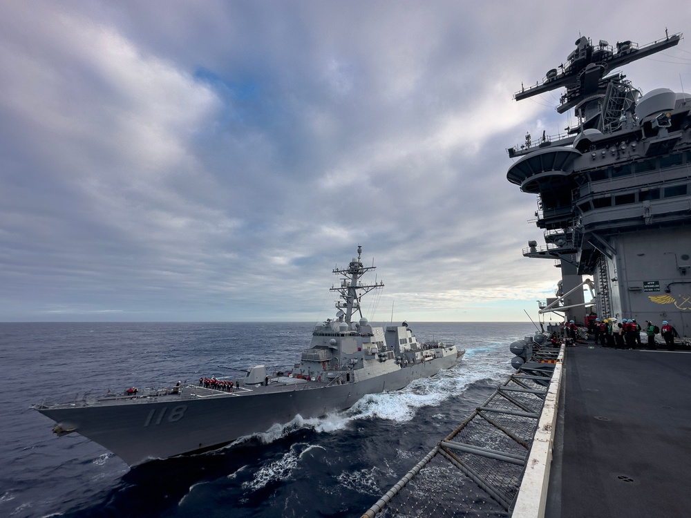 Theodore Roosevelt and Daniel Inouye Conduct Fueling-at-Sea