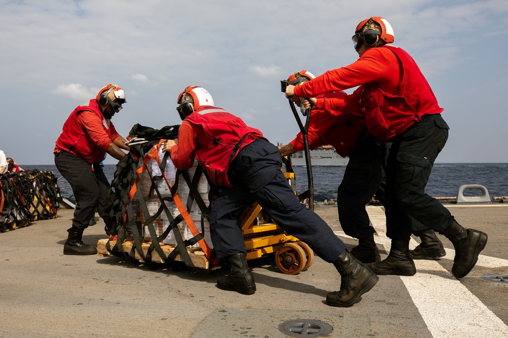 USS Laboon (DDG 58) Conducts a Vertical Replenishment with USNS Alan Shepard (T-AKE 3