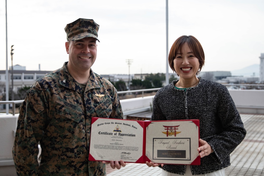 MCAS Iwakuni Community Member Receives Impact Iwakuni Award