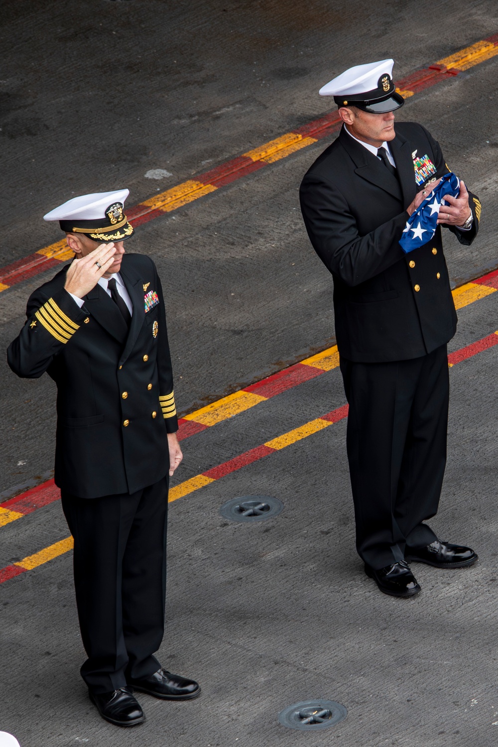 Abraham Lincoln hosts a burial-at-sea ceremony