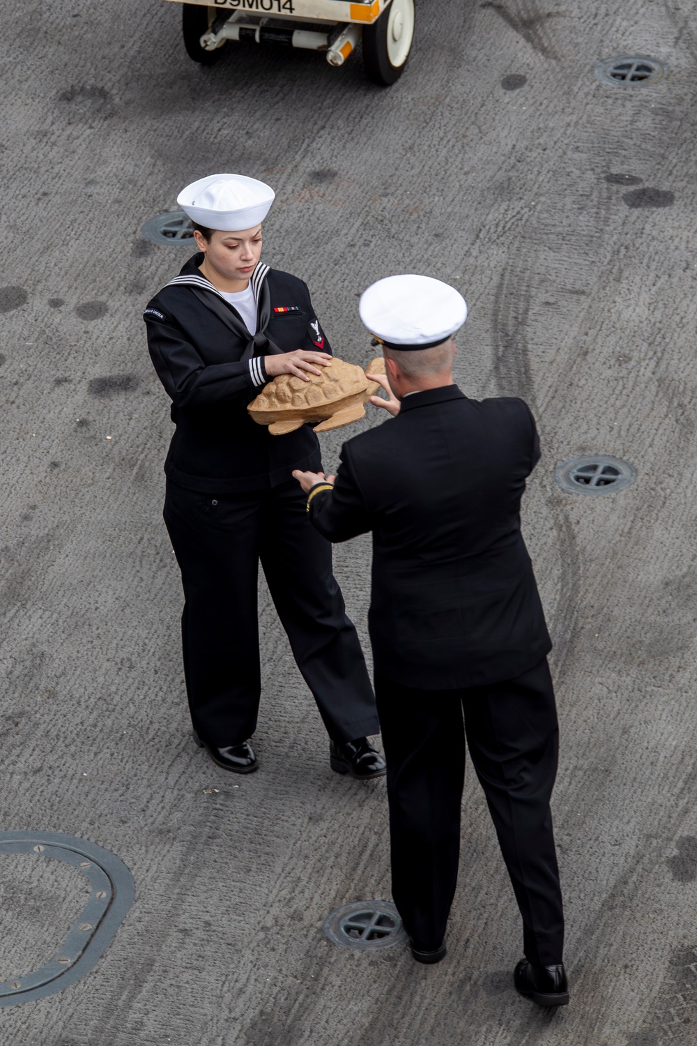 Abraham Lincoln hosts a burial-at-sea ceremony