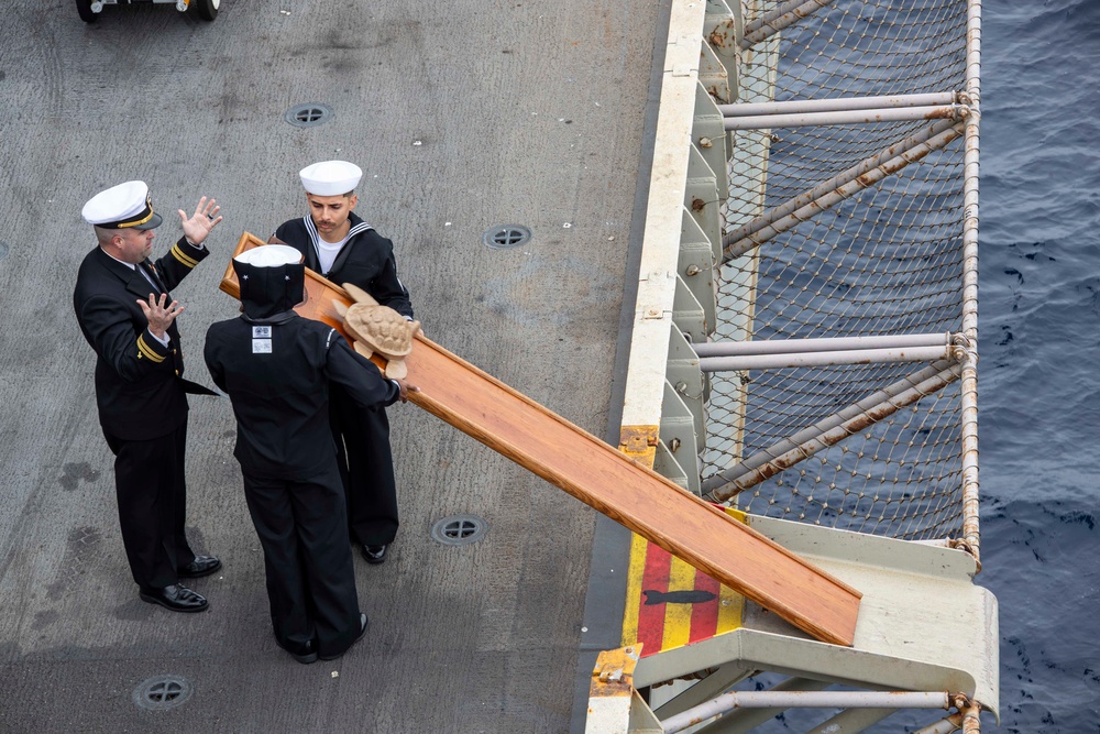 Abraham Lincoln hosts a burial-at-sea ceremony