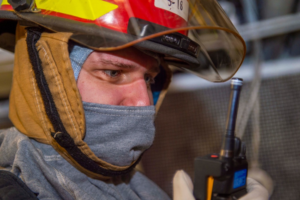 USS Carl Vinson (CVN 70) Conducts Damage Control Training