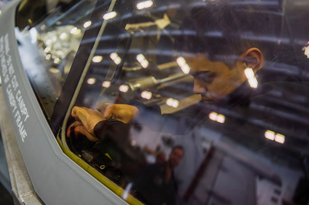 Sailor Conducts Maintenanace Aboard USS Carl Vinson (CVN 70)